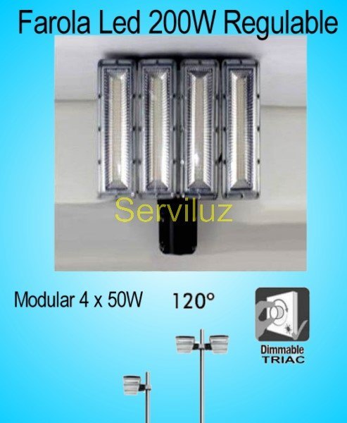 Farola Led 200w 120º 4000K Exteriores Modular Regulable Farola Led 200w 120º 4000K Exteriores Modular Regulable